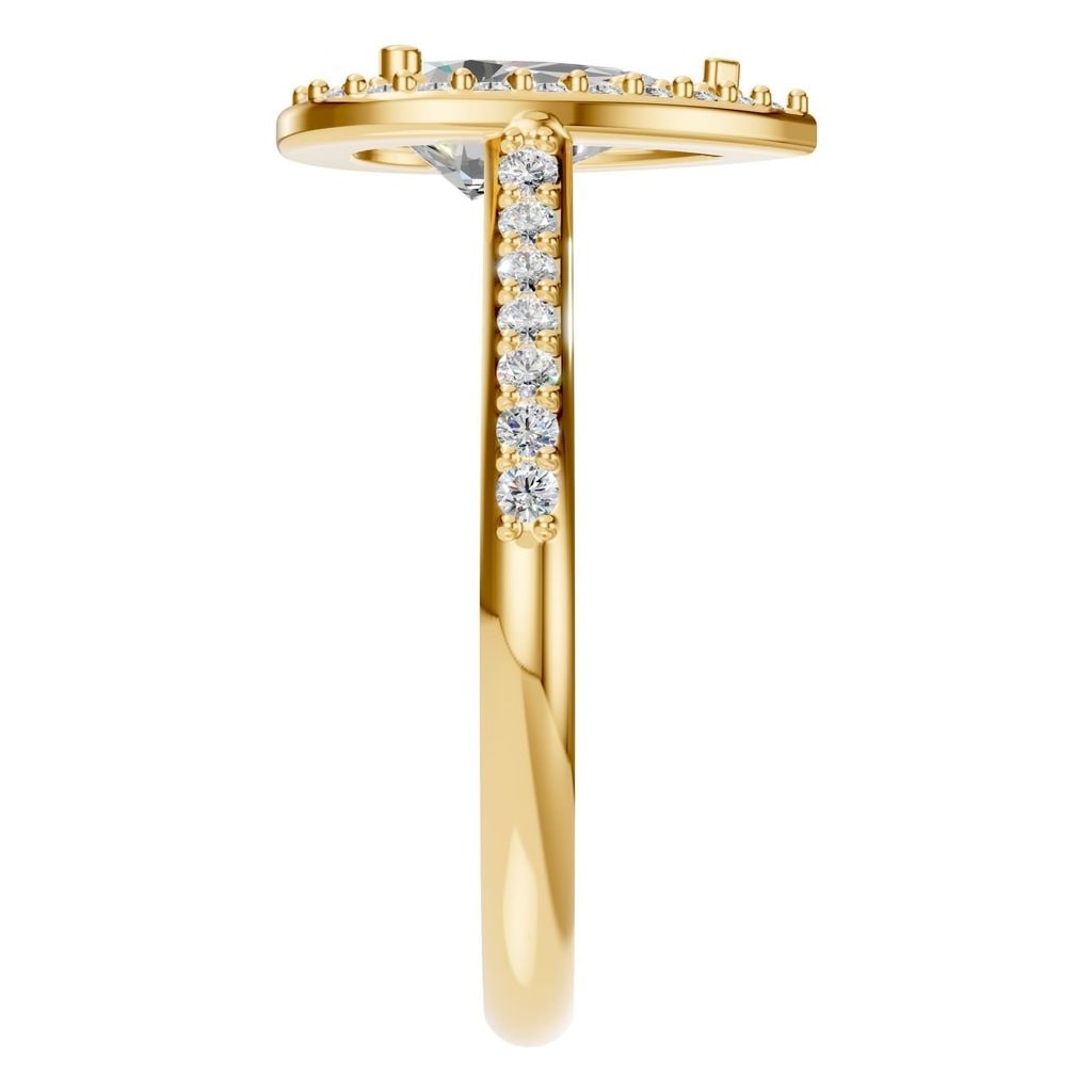 RI-0914 Yellow Gold Ring SET - Side View