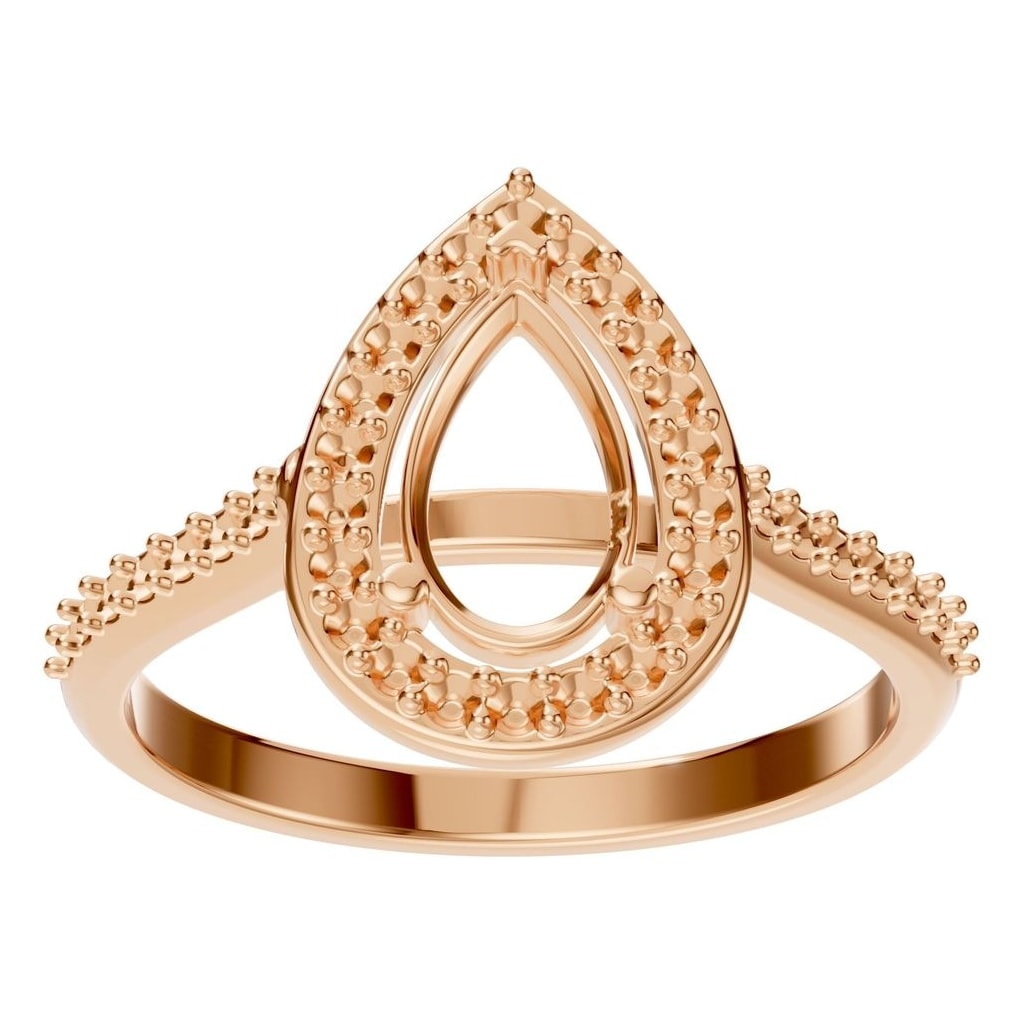 RI-0914 Rose Gold Ring UNSET - Front View