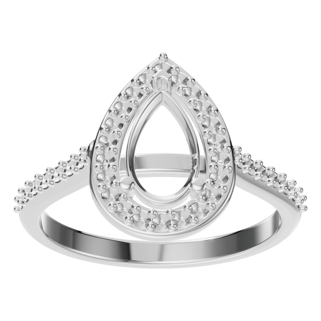 RI-0914 White Gold Ring UNSET - Front View