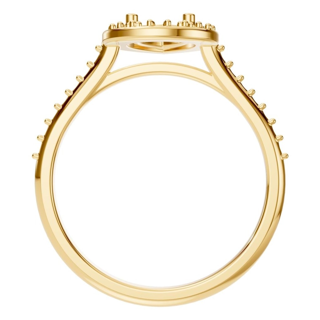 RI-0914 Yellow Gold Ring UNSET - Top View