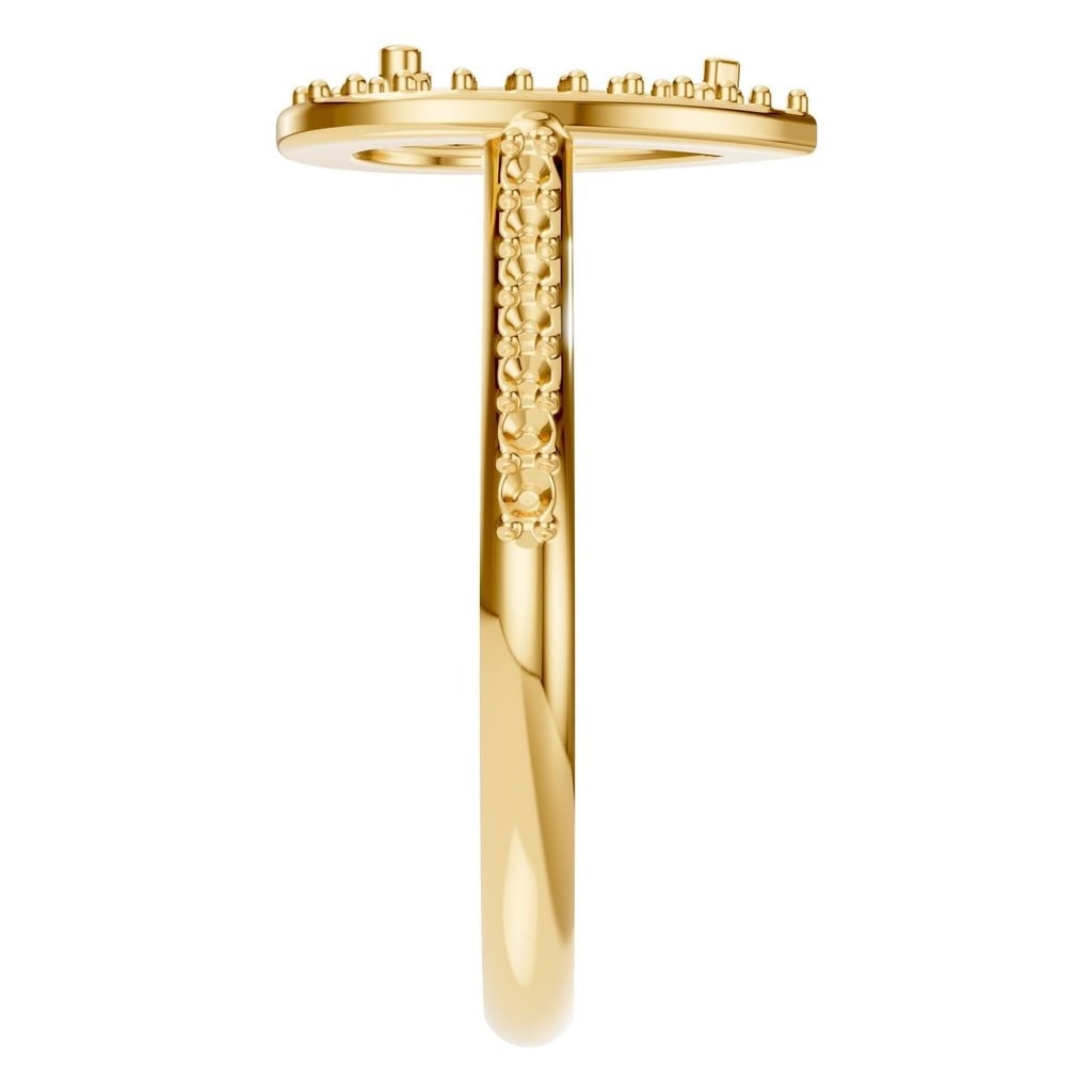 RI-0914 Yellow Gold Ring UNSET - Side View