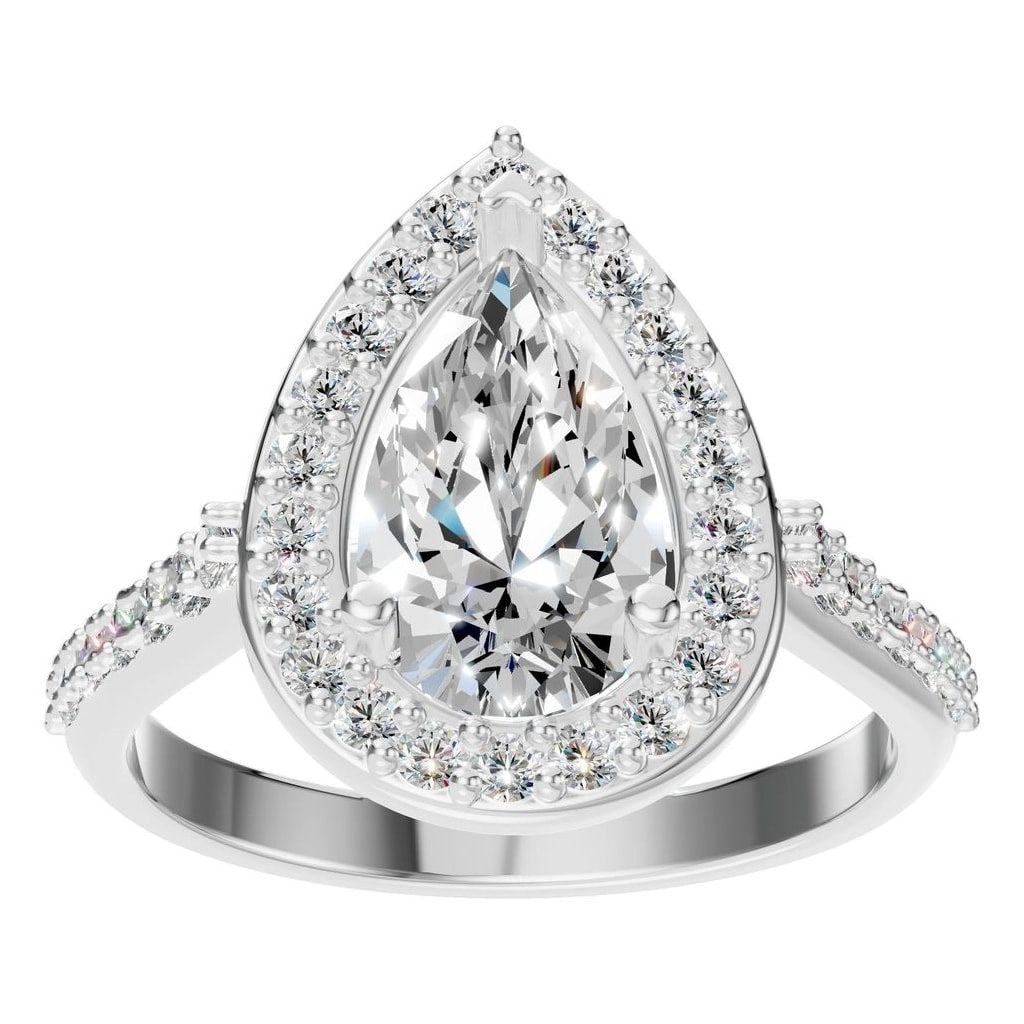 RI-0914 White Gold Ring SET - Front View