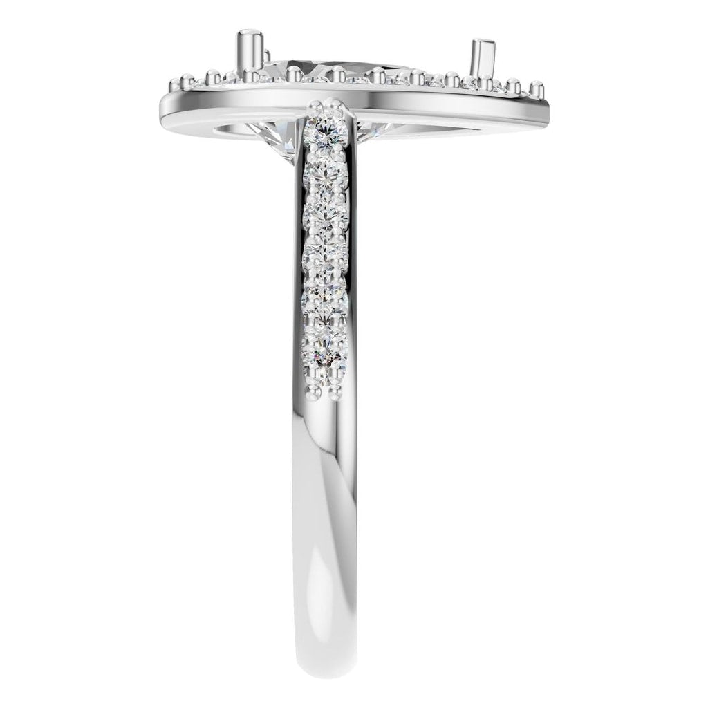 RI-0914 White Gold Ring SET - Side View