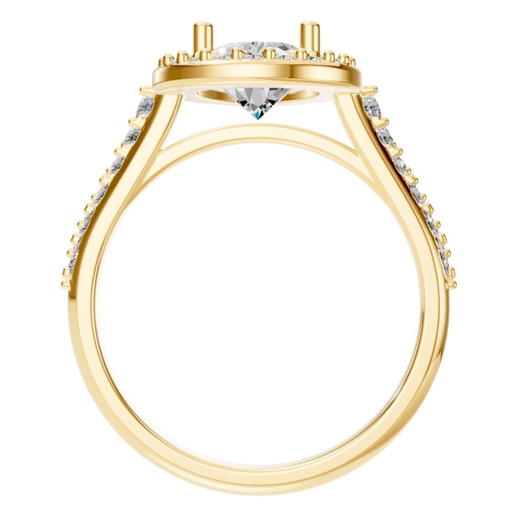 RI-0914 Yellow Gold Ring SET - Top View