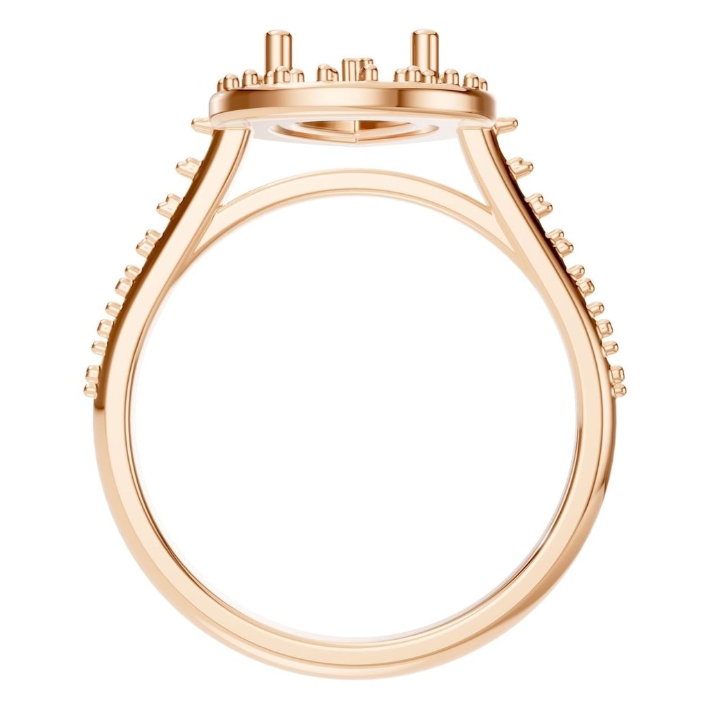 RI-0914 Rose Gold Ring UNSET - Top View