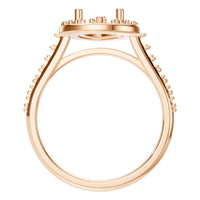 RI-0914 Rose Gold Ring UNSET - Top View