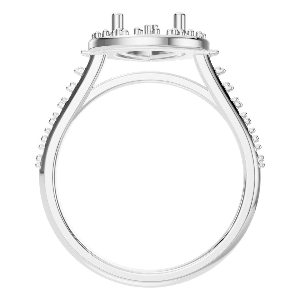 RI-0914 White Gold Ring UNSET - Top View