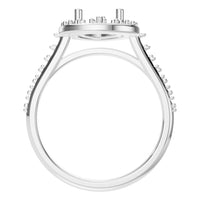 RI-0914 White Gold Ring UNSET - Top View
