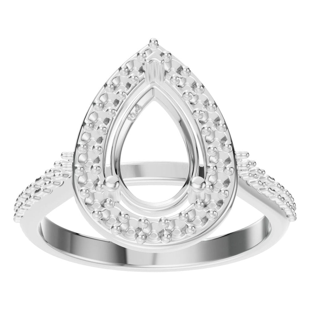 RI-0914 White Gold Ring UNSET - Front View