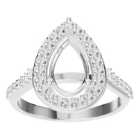 RI-0914 White Gold Ring UNSET - Front View