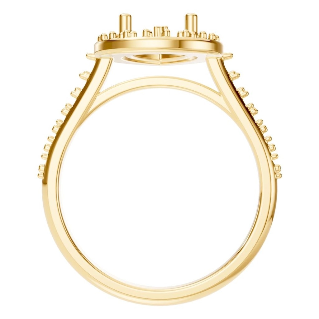 RI-0914 Yellow Gold Ring UNSET - Top View
