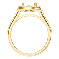 RI-0914 Yellow Gold Ring UNSET - Top View
