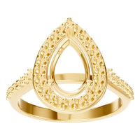 RI-0914 Yellow Gold Ring UNSET - Front View