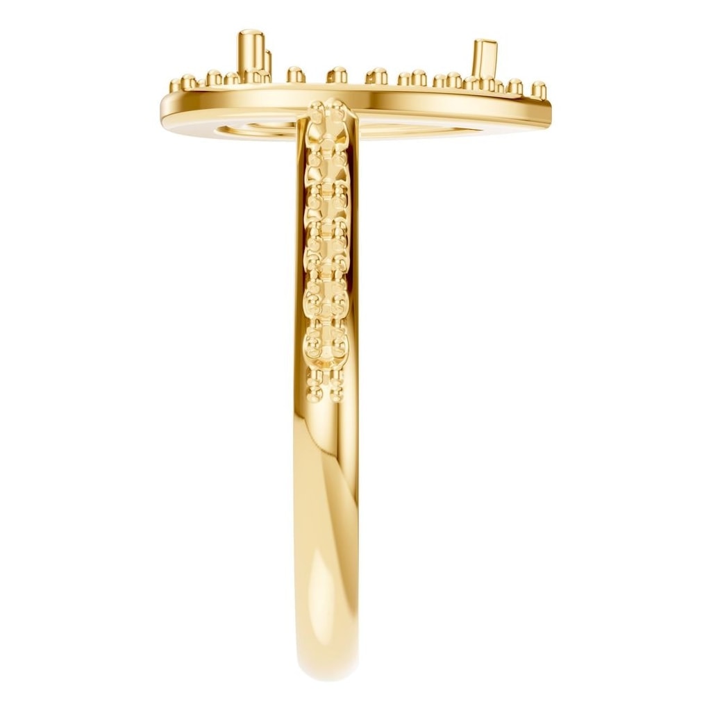 RI-0914 Yellow Gold Ring UNSET - Side View