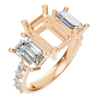 RI-1149 Rose Gold Ring SEMISET - Main View