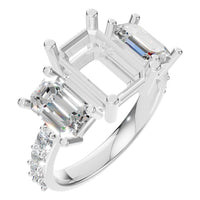RI-1149 White Gold Ring SEMISET - Main View