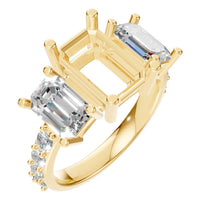 RI-1149 Yellow Gold Ring SEMISET - Main View