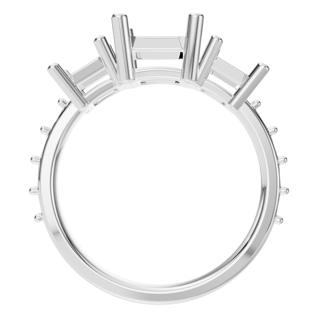 RI-1149 White Gold Ring UNSET - Top View