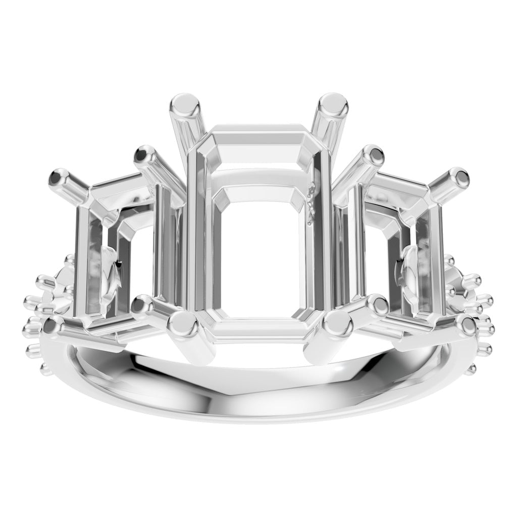 RI-1149 White Gold Ring UNSET - Front View