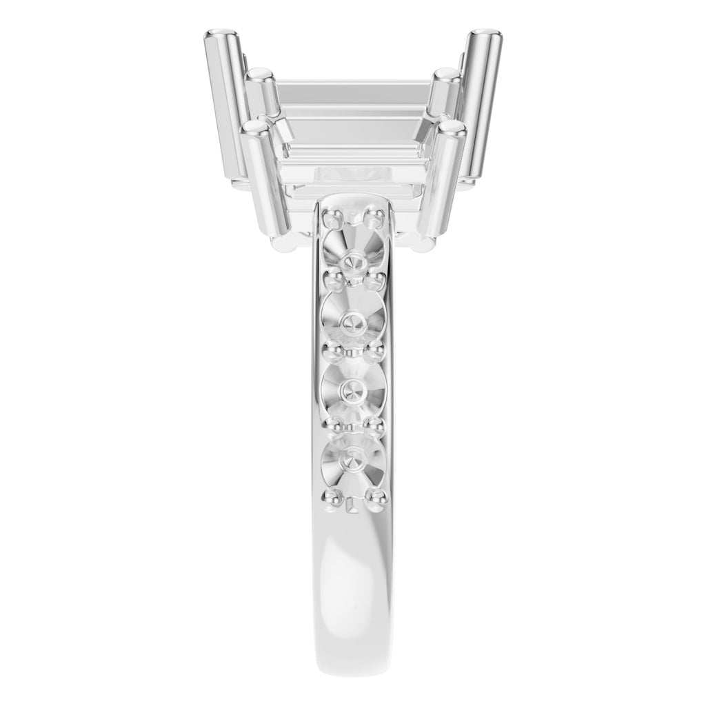 RI-1149 White Gold Ring UNSET - Side View
