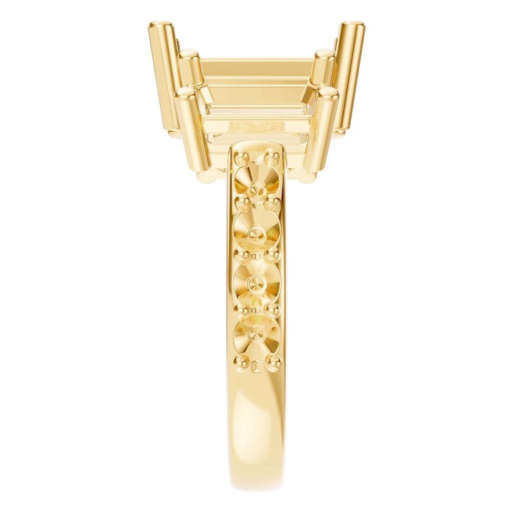 RI-1149 Yellow Gold Ring UNSET - Side View