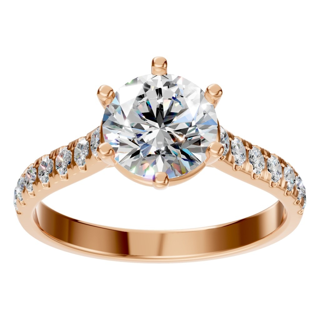 RI-1175 Rose Gold Ring SET - Front View