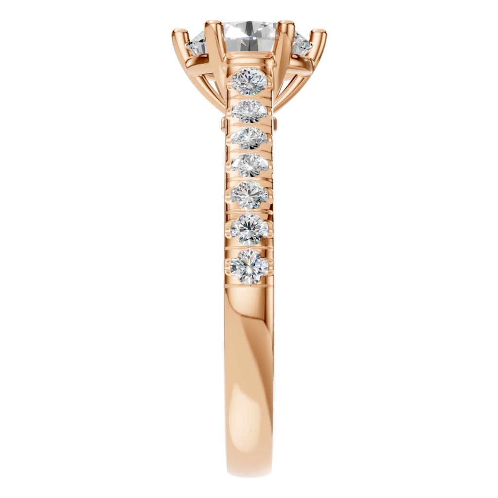 RI-1175 Rose Gold Ring SET - Side View