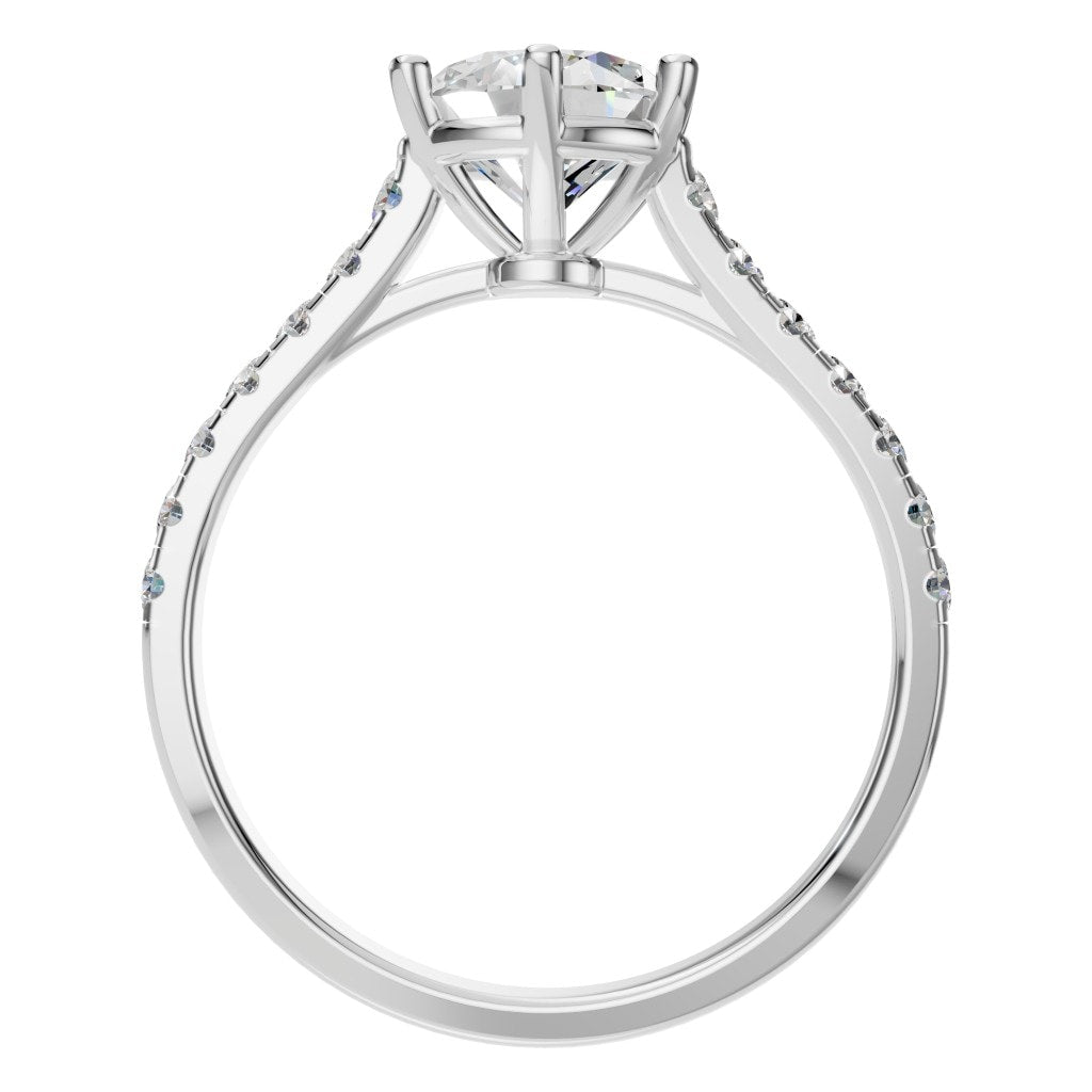 RI-1175 White Gold Ring SET - Top View
