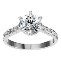 RI-1175 White Gold Ring SET - Front View