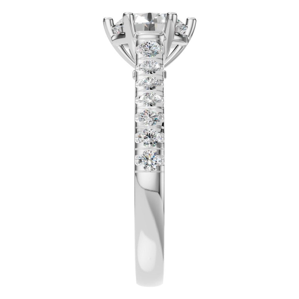 RI-1175 White Gold Ring SET - Side View