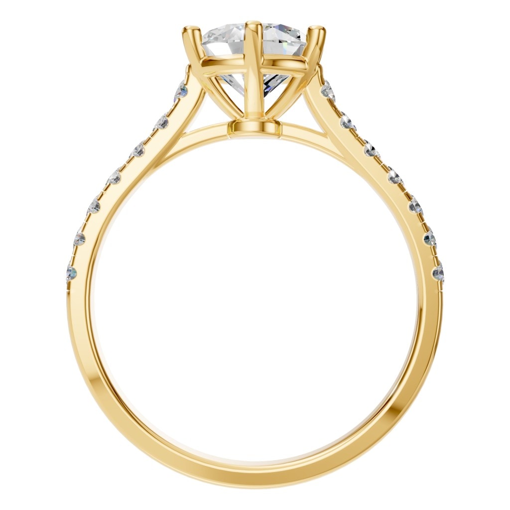 RI-1175 Yellow Gold Ring SET - Top View
