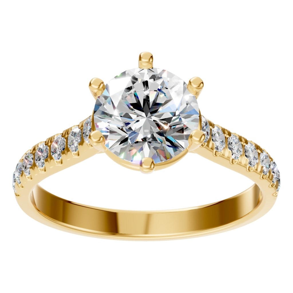 RI-1175 Yellow Gold Ring SET - Front View