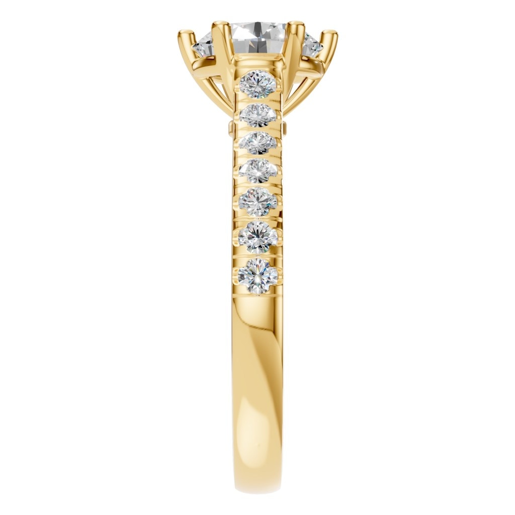 RI-1175 Yellow Gold Ring SET - Side View