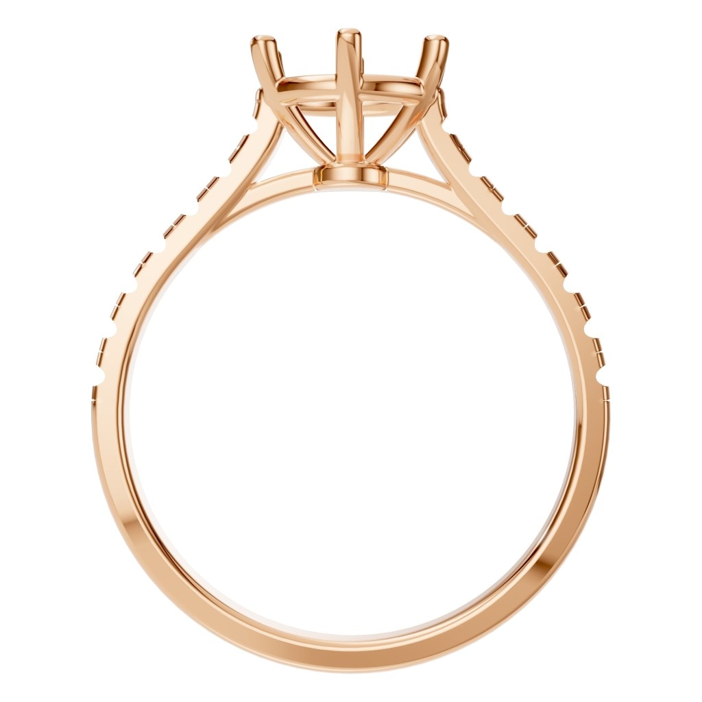 RI-1175 Rose Gold Ring UNSET - Top View