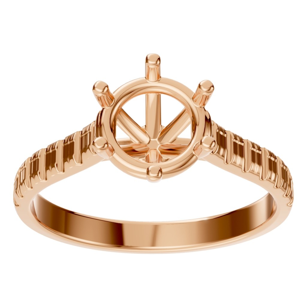 RI-1175 Rose Gold Ring UNSET - Front View