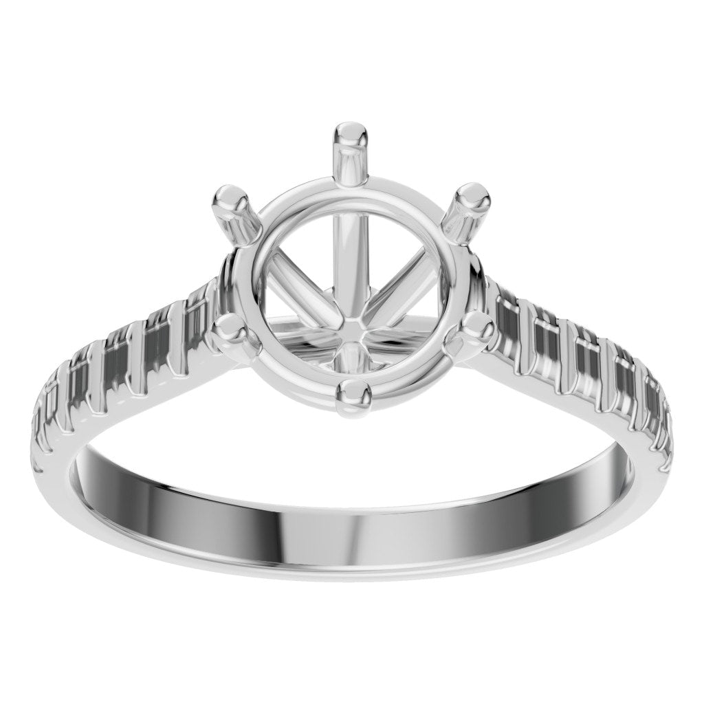 RI-1175 White Gold Ring UNSET - Front View