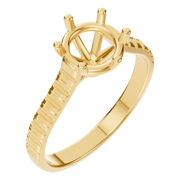 Accented Solitaire Ring Mounting - Round 7mm