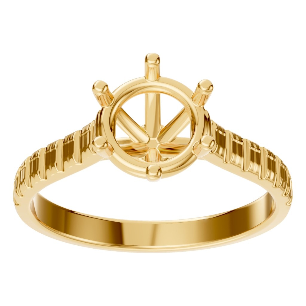 RI-1175 Yellow Gold Ring UNSET - Front View