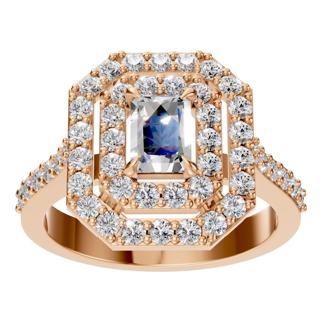 RI-1221 Rose Gold Ring SET - Front View