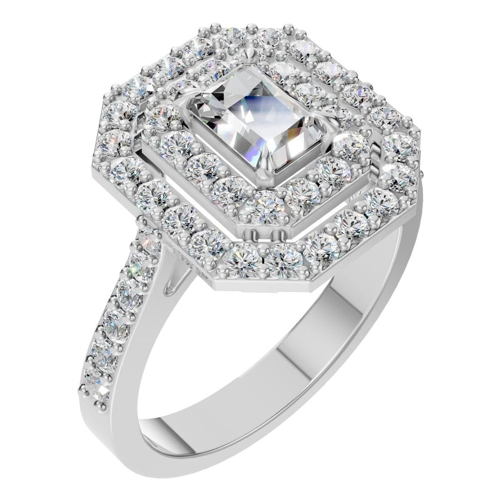 RI-1221 White Gold Ring SET - Main View