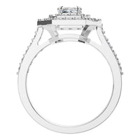 RI-1221 White Gold Ring SET - Top View