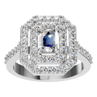 RI-1221 White Gold Ring SET - Front View