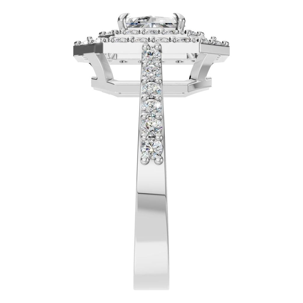 RI-1221 White Gold Ring SET - Side View