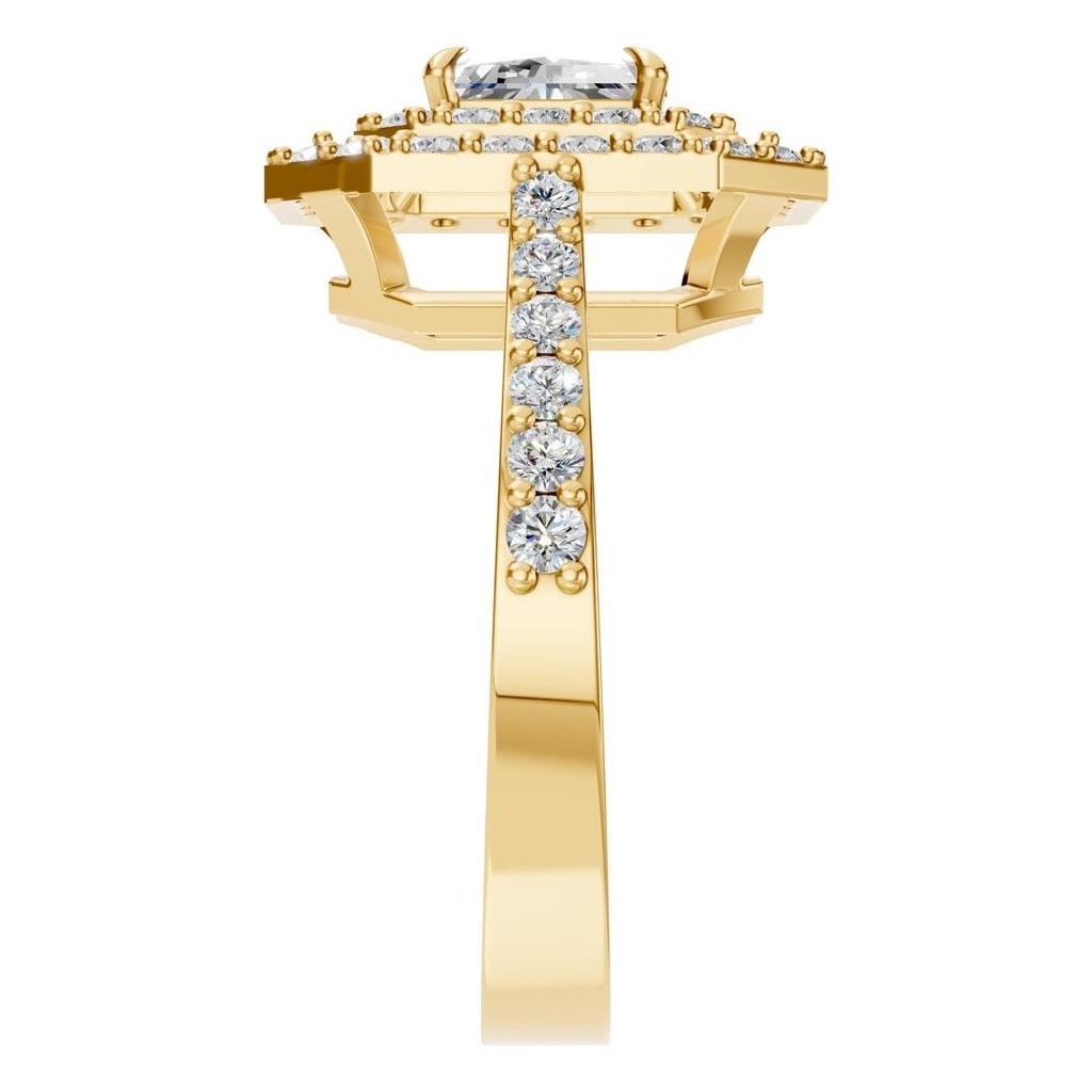 RI-1221 Yellow Gold Ring SET - Side View