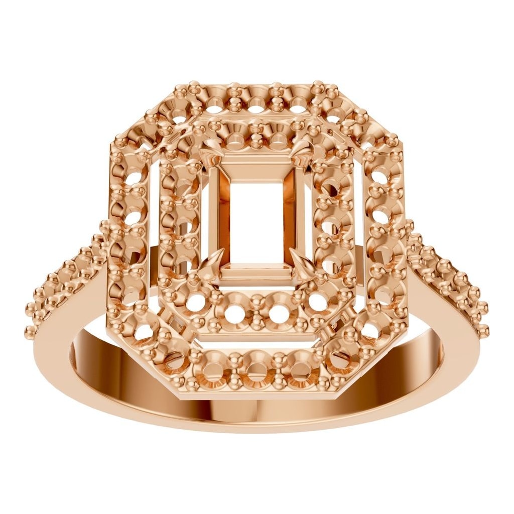 RI-1221 Rose Gold Ring UNSET - Front View