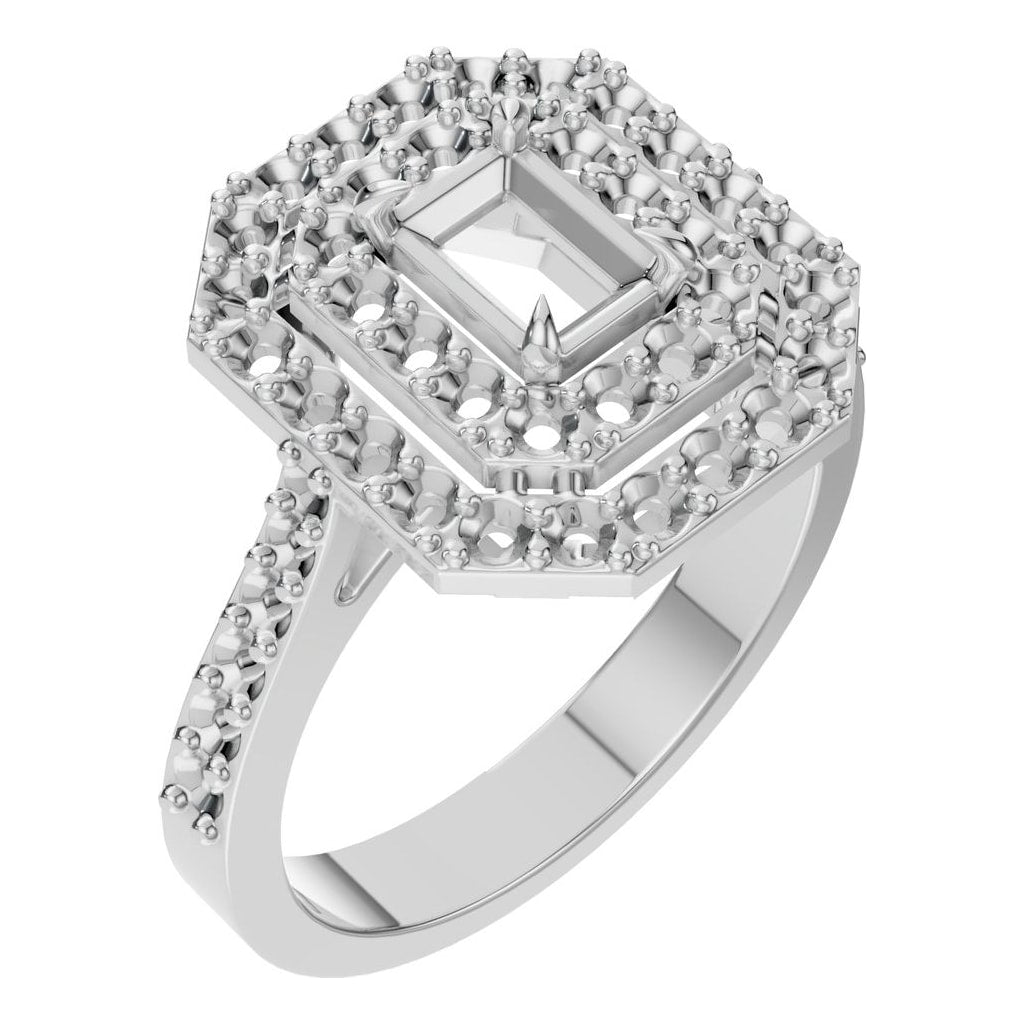RI-1221 White Gold Ring UNSET - Main View