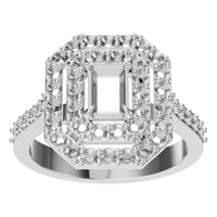 RI-1221 White Gold Ring UNSET - Front View
