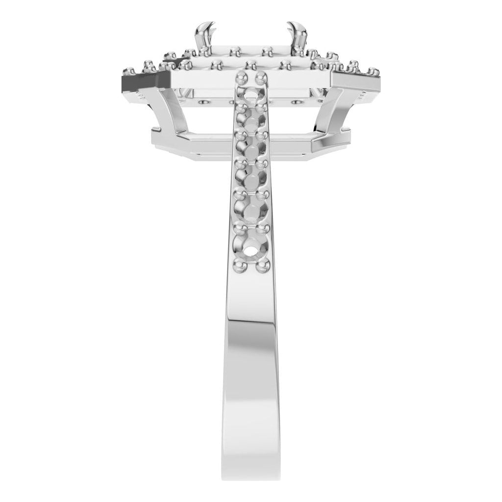RI-1221 White Gold Ring UNSET - Side View