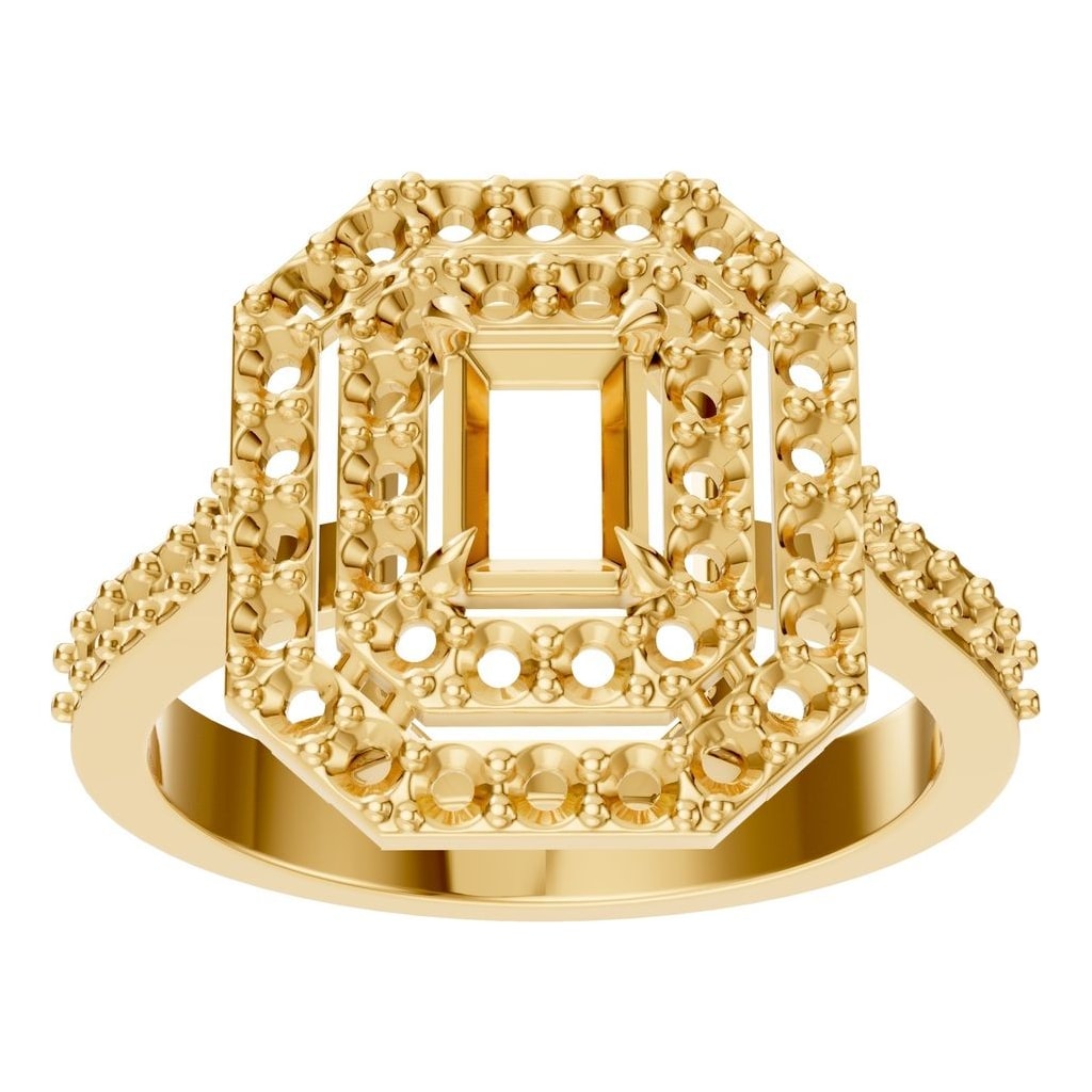 RI-1221 Yellow Gold Ring UNSET - Front View