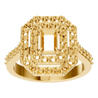 RI-1221 Yellow Gold Ring UNSET - Front View